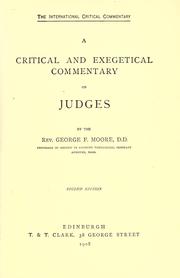 Cover of: A critical and exegetical commentary on Judges by George Foot Moore