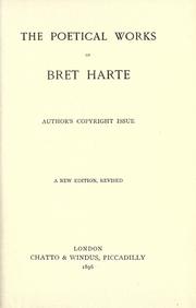 Cover of: The  poetical works of Bret Harte. by Bret Harte