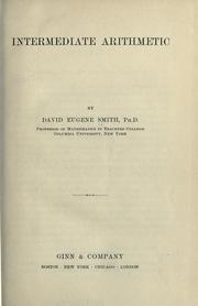 Cover of: Intermediate arithmetic by David Eugene Smith