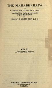 Cover of: The Mahabharata of Krishna-Dwaipayana Vyasa, Volume 11: Translated into English prose from the original Sanskrit Text