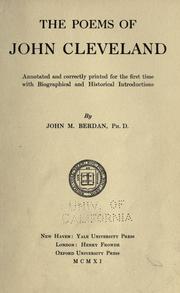 Cover of: The poems of John Cleveland by Cleveland, John, Cleveland, John