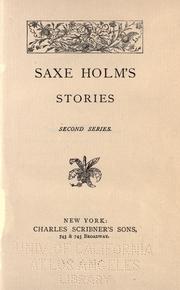 Cover of: Saxe Holm's stories ... by Helen Hunt Jackson, Helen Hunt Jackson