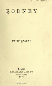 Cover of: Rodney by David Hannay