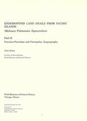 Cover of: Endodontoid land snails from Pacific Islands (Mollusca : Pulmonata : Sigmurethra). by Alan Solem