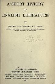 Cover of: short history of English literature