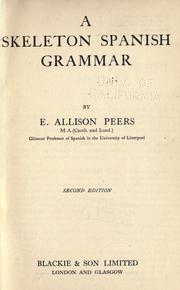 Cover of: A skeleton Spanish grammar