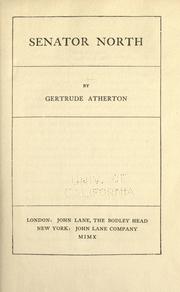 Cover of: Senator North by Gertrude Atherton