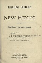Cover of: Historical sketches of New Mexico: from the earliest records to the American occupation