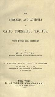 Cover of: The Germania and Agricola of Caius Cornelius Tacitus by P. Cornelius Tacitus