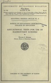 Cover of: Educational tests for use in elementary schools by Walter Scott Monroe