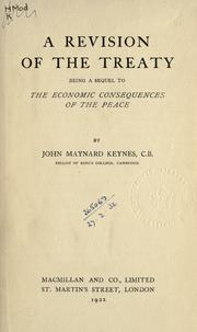 Cover of: A revision of the Treaty by John Maynard Keynes