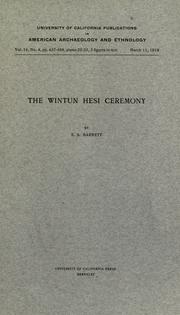 Cover of: The Wintun Hesi ceremony by Samuel Barrett, Samuel Barrett