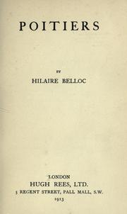 Cover of: Poitiers by Hilaire Belloc