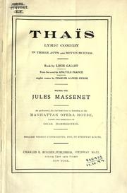 Cover of: Thaïs by Jules Massenet