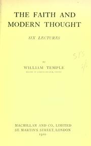 Cover of: The faith and modern thought by William Temple