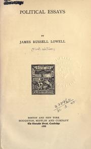 Cover of: Political essays. by James Russell Lowell