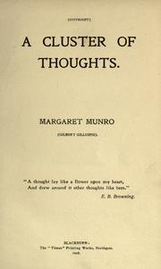 Cover of: A cluster of thoughts