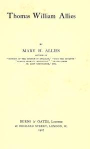 Cover of: Thomas William Allies by Mary H. Allies