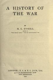 Cover of: A history of the war