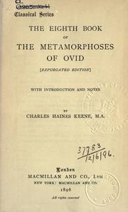 Cover of: The eighth book of the Metamorphoses of Ovid