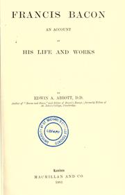 Cover of: Francis Bacon by Edwin Abbott Abbott