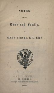 Cover of: Notes on his name and family