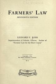 Cover of: Farmers' law.: Minnesota ed.