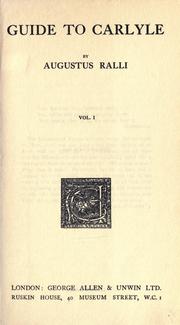 Cover of: Guide to Carlyle. by Augustus Ralli, Augustus Ralli