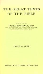 Cover of: The great texts of the Bible by James Hastings