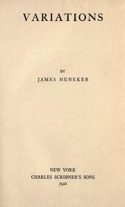 Cover of: Variations by James Huneker