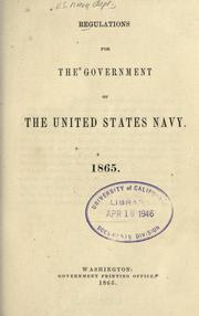 Cover of: Regulations for the government of the United States Navy.