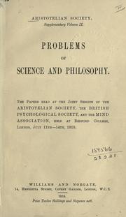 Cover of: Supplementary volume. by The Aristotelian Society