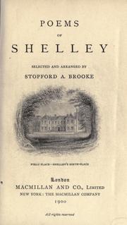 Cover of: Poems of Shelley by Percy Bysshe Shelley