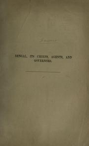Cover of: Bengal by Frederick Charles Danvers