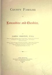 Cover of: County families of Lancashire and Cheshire