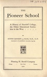 Cover of: The pioneer school by De Blois, Austen Kennedy