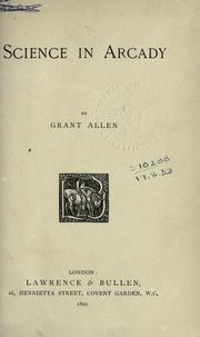 Cover of: Science in Arcady.