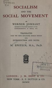 Cover of: Socialism and the social movement by Werner Sombart