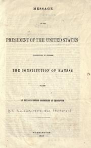 Cover of: Message from the President of the United States to the two houses of Congress read in the Senate of the United States December 27, 1859.