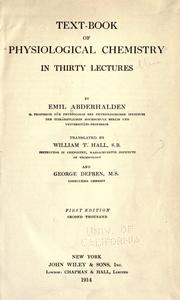Cover of: Text-book of physiological chemistry in thirty lectures