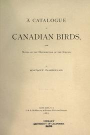Cover of: A catalogue of Canadian birds by Montague Chamberlain