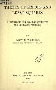 Cover of: Theory of errors and least squares: a textbook for college students and research workers.