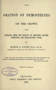 Cover of: The oration of Demosthenes on The crown. by Demosthenes