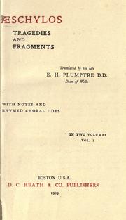 Cover of: Aeschylos: tragedies and fragments