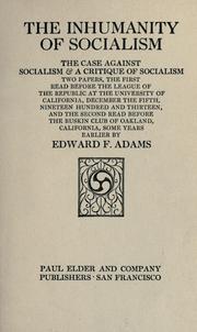 Cover of: The inhumanity of socialism