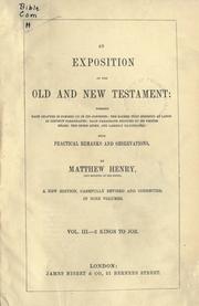 Cover of: Exposition of the Old and New Testaments ... by Matthew Henry