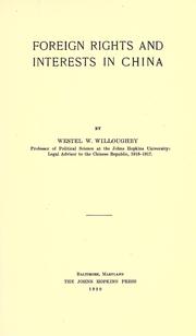 Cover of: Foreign rights and interests in China by Westel Woodbury Willoughby