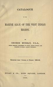 Cover of: Catalogue of the marine Algae of the West Indian region.