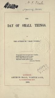 The day of small things by Anne Manning
