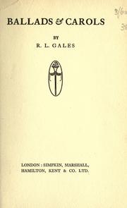 Cover of: Ballads & carols. by R. L. Gales